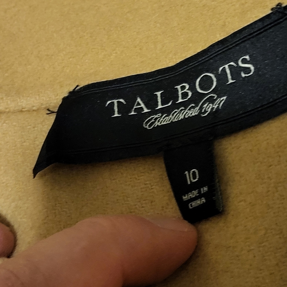 Talbots tan waistcoat, collar, and a military-inspired design, size 10. - Picture 8 of 15